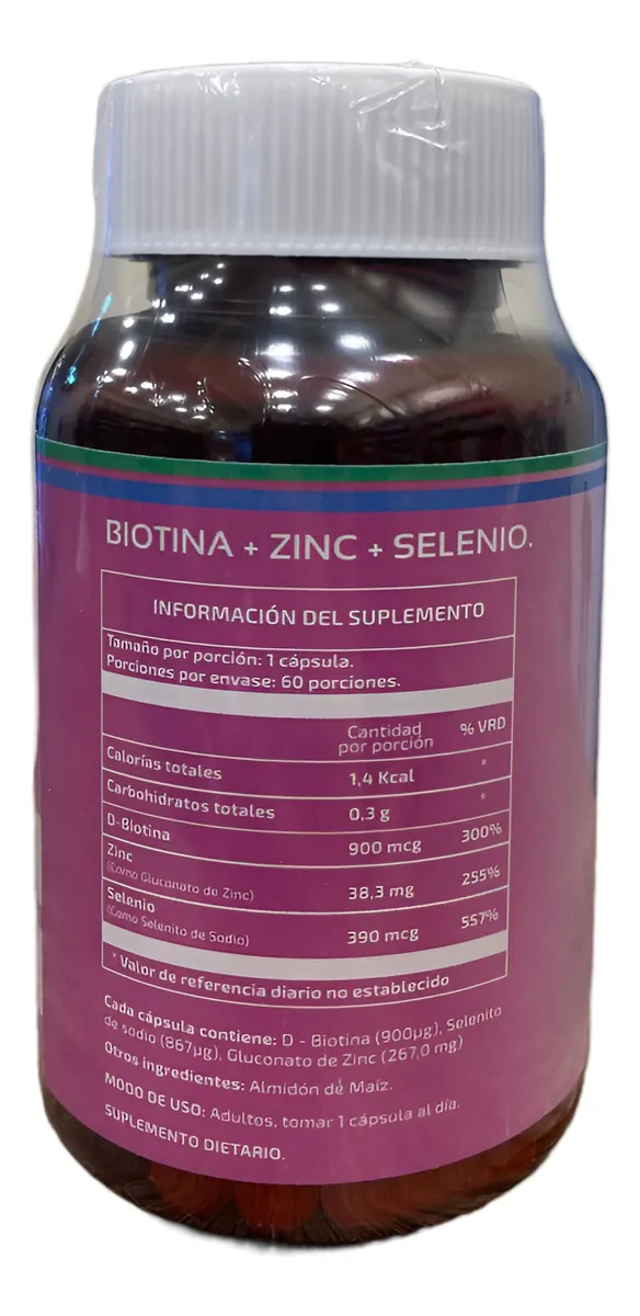 biotina + zinc naturfar – 60 cápsulas