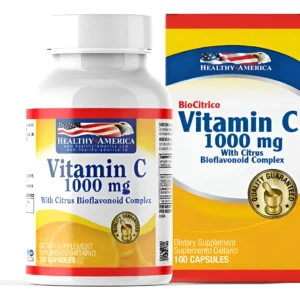vitamina c 1000 mg + bioflavonoides healthy america – 100 cápsulas