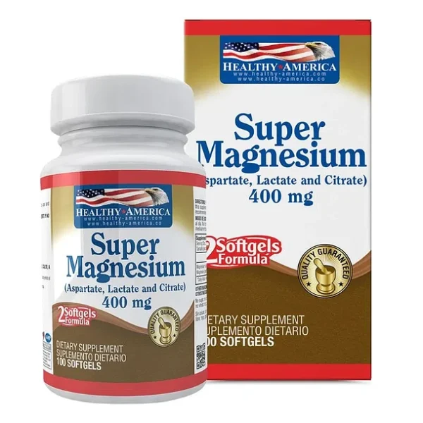 super magnesium 400 mg 100softgels healthy america
